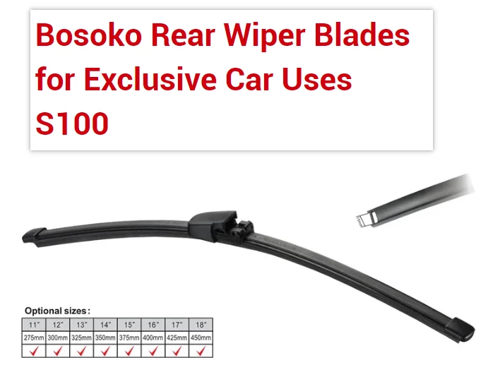 Bosoko back windshield wipers for Exclusive Car Uses S100