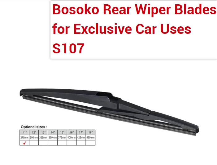 Bosoko back windshield wipers for Exclusive Car Uses S107